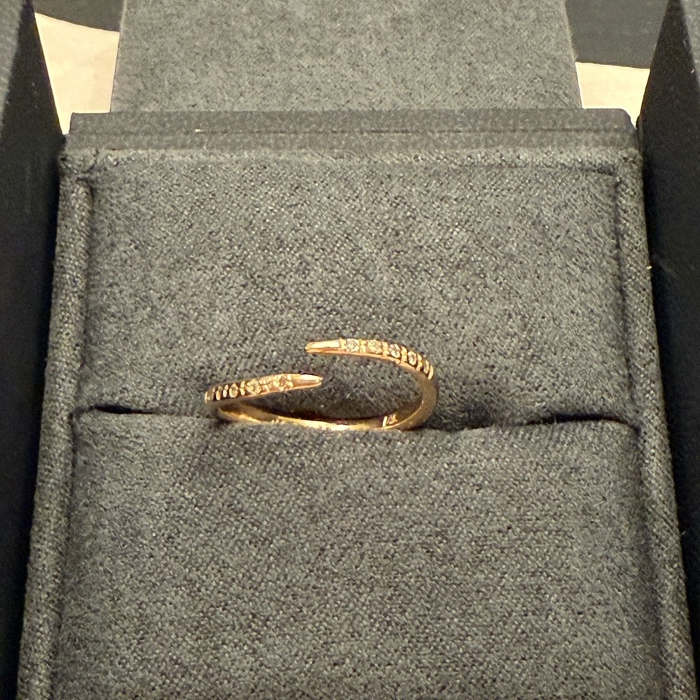 Loren Stewart 14k Diamond Bypass Snake Ring, Size 7, Curvy and Organic